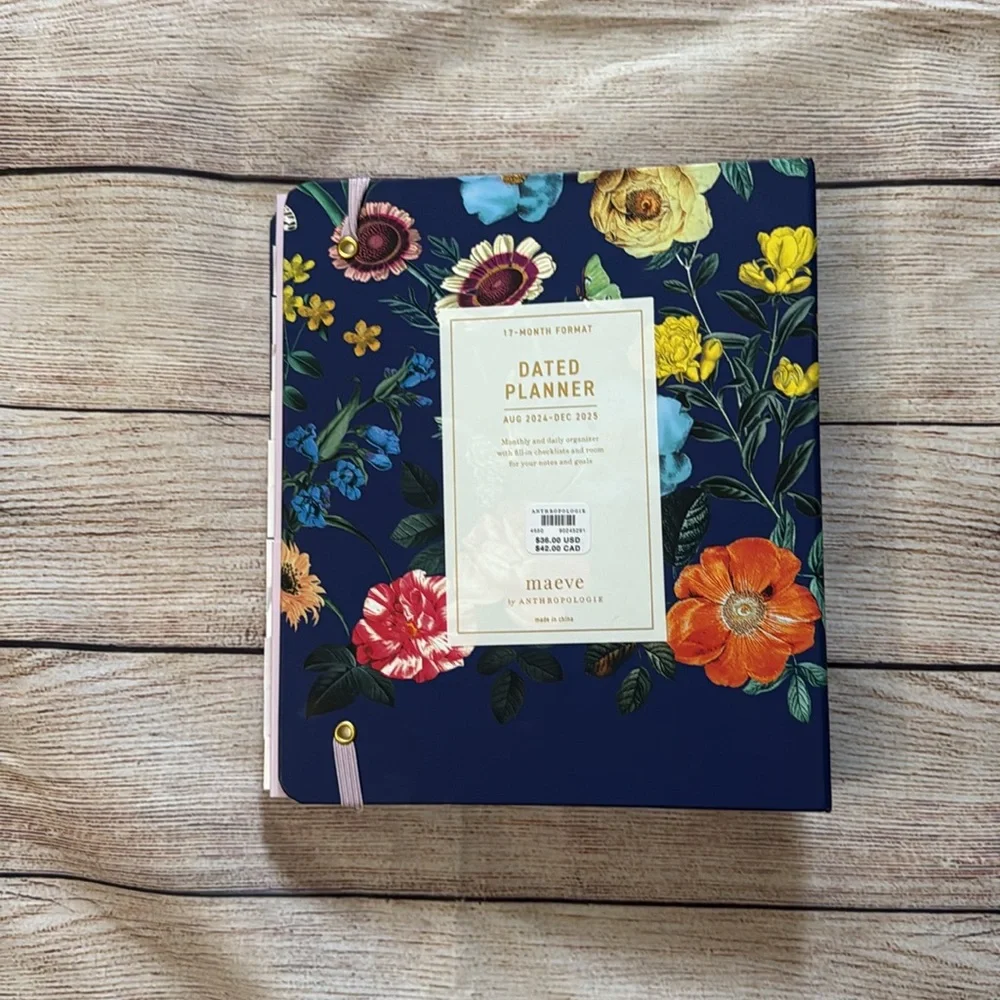 2024-2025 17 month Academic Planner. Maeve by Anthropologie Blue floral